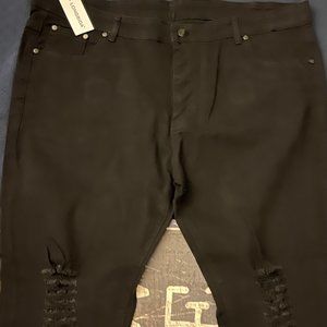 LONGBIDA Men's Ripped Destroyed Stretchy Knee Holes Slim Tapered Leg Jeans Denim